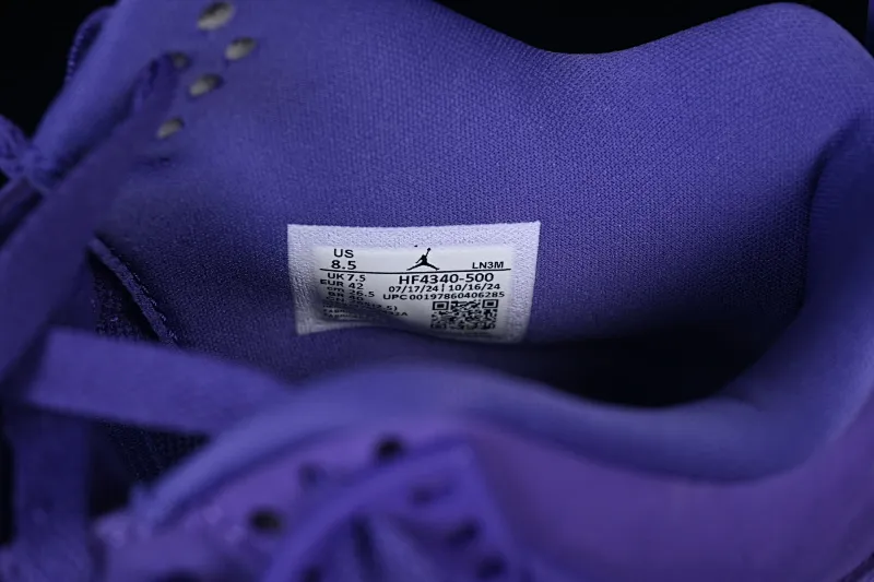 All categories Air Jordan Jordan series basketball shoes Air Jordan 4 GX foreign trade version Nigel Sylvester x Air Jordan 4 Retro "Purple" AJ4 Joe 4 joint blue brick HF4340-500